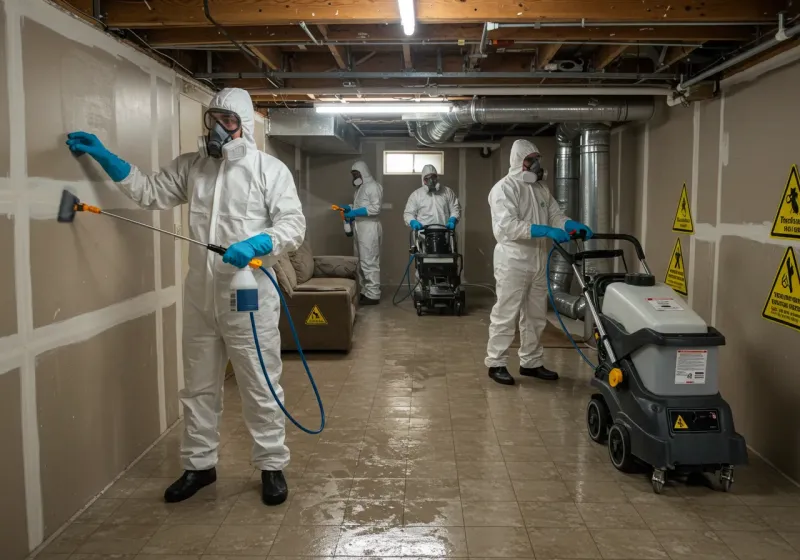 Basement Moisture Removal and Structural Drying process in Red Lion, PA